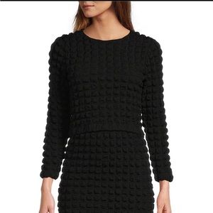 Chantal Bubble Crew Neck Long Sleeve Blouse